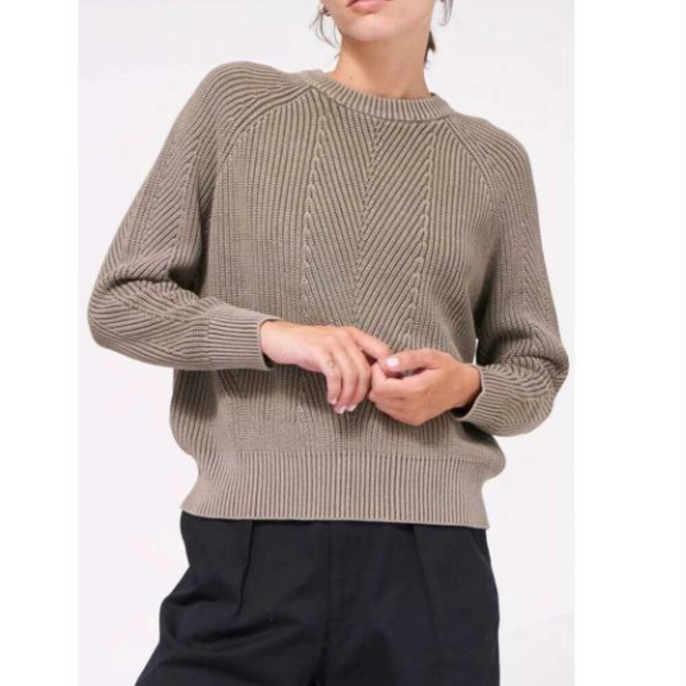 Demylee Chelsea Washed Cotton Sweater Driftwood Small